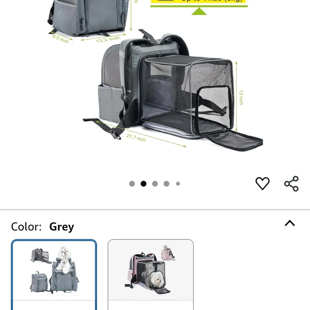 Men's Stylish Gray Backpack with Pet Carrier
